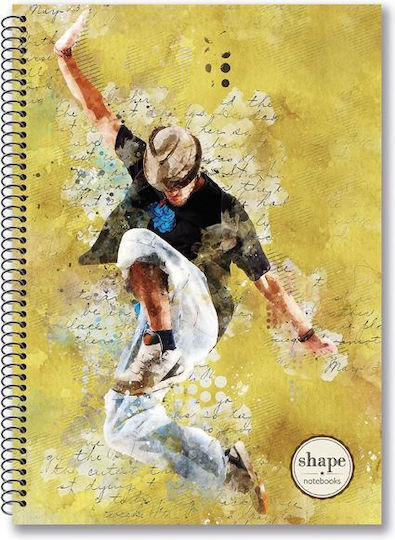 Shape Notebooks Spiral Caiet Cu dungi B5 2 de Subiecte Multicolor 1buc