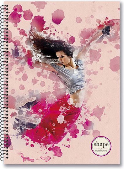 Shape Notebooks Spiral Caiet Cu dungi B5 2 de Subiecte Multicolor 1buc