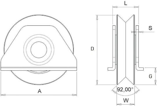 Metallic Roller with Stand and Bearing D80mm 388