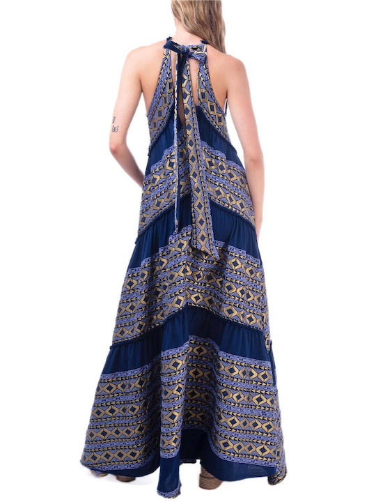 Lace Summer Mini Evening Dress Blue