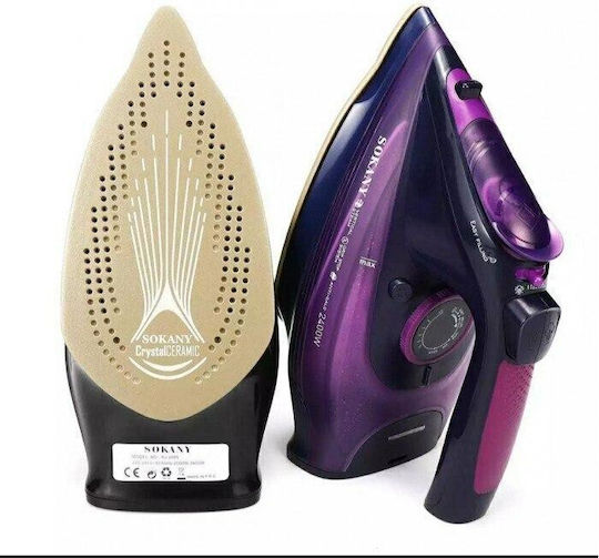 Sokany Steam Iron 2400W with Ceramic Plate and Continuous Steam Supply 35g/min