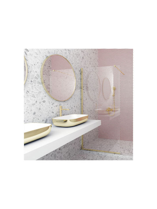 Orabella Serena Divider de verandă Duș 58-60x200cm Sticlă curată Aur periat