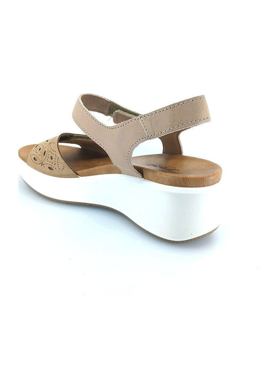 Damenplattformen Beige