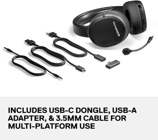 SteelSeries Arctis 1 Wireless for PlayStation Over Ear Gaming Headset με σύνδεση 2x3.5mm