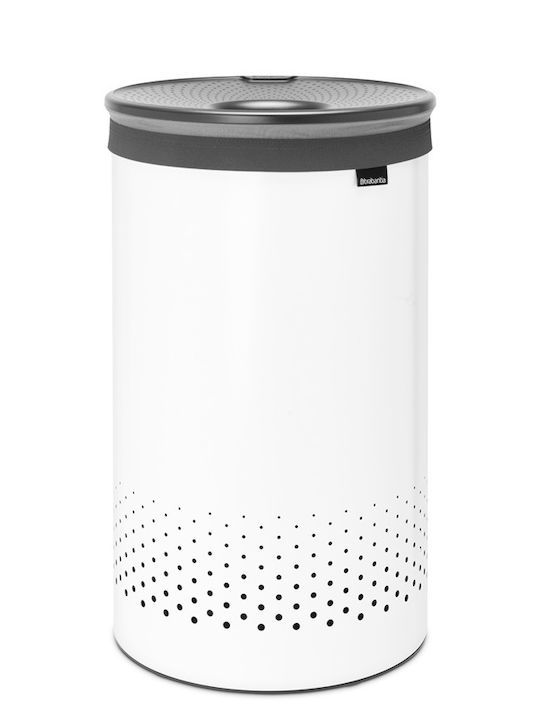 Brabantia Laundry Basket Plastic 60lt with Cap White
