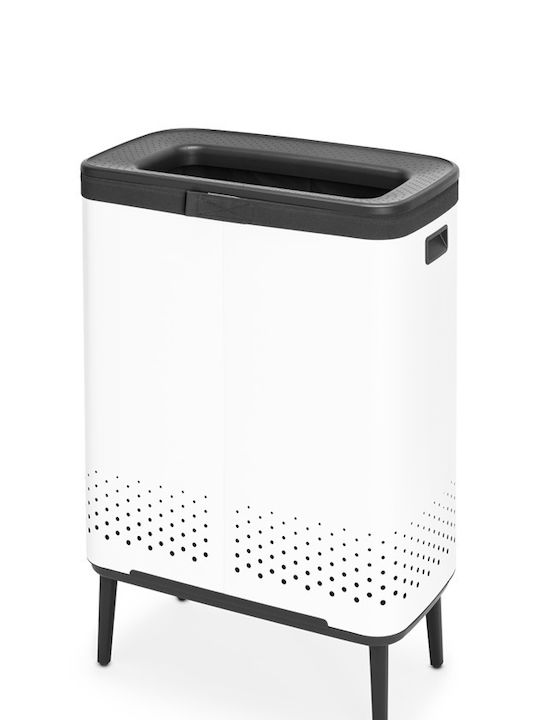 Brabantia Καλάθι Απλύτων Μεταλλικό 90lt με Καπάκι Λευκό