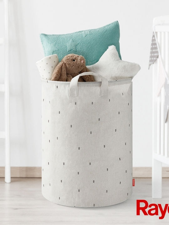 Rayen Fabric Collapsible Laundry Basket 70lt 55x55x40cm White
