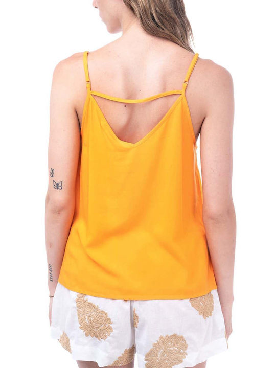 Only Women's Summer Blouse with Straps Orange