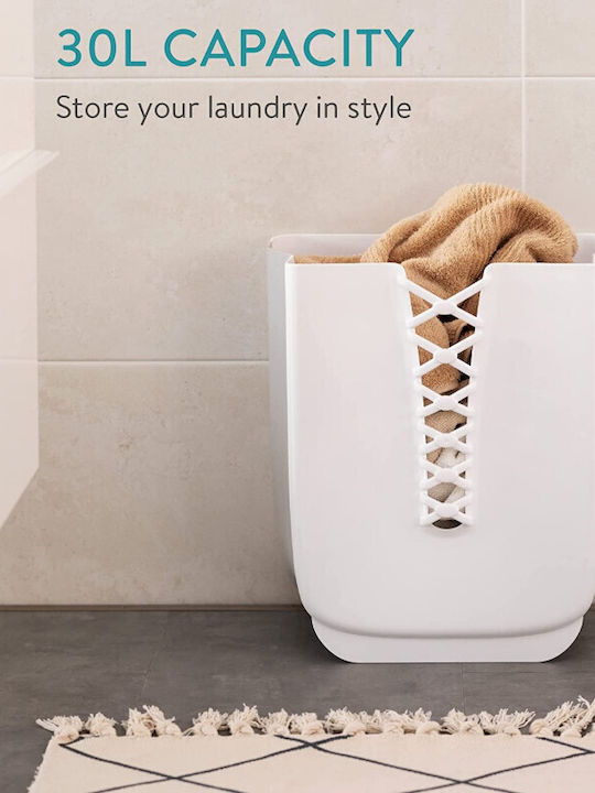 Navaris Καλάθι Απλύτων Πλαστικό Πτυσσόμενο 30lt 37x24x40cm Λευκό