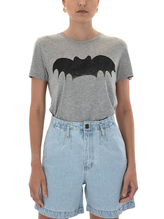 ZOE KARSSEN BAT T-SHIRT WOMEN ZOE KARSSEN GREY-BLACK (ZK-W-20012-00004-217)