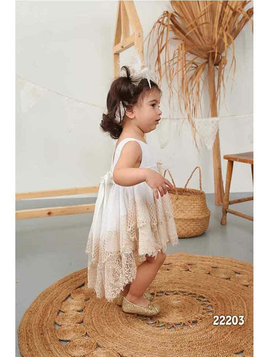 Bonito Baby White Baptism Clothing Set with Hair Accessories & Dress made of Tulle 2pcs