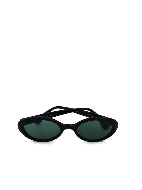 Cotton Club Women's Sunglasses with Black Plastic Frame and Green Lens N04 2