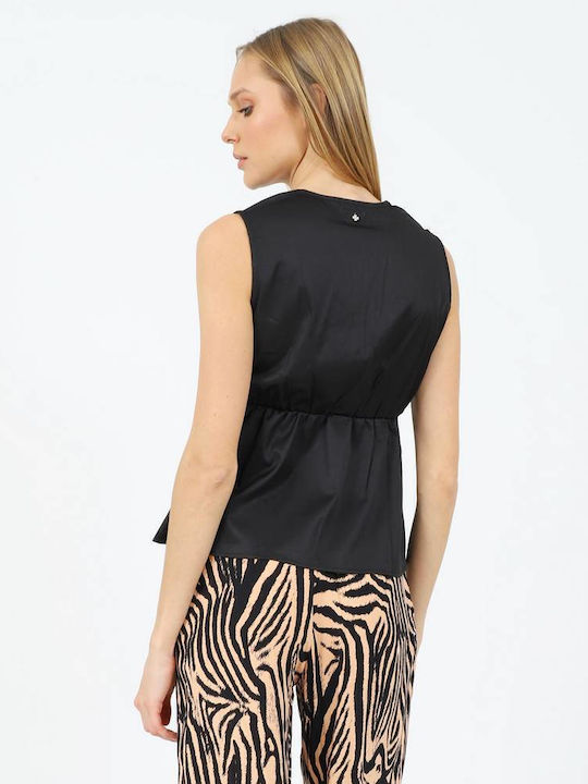 Women's Summer Blouse Sleeveless Black