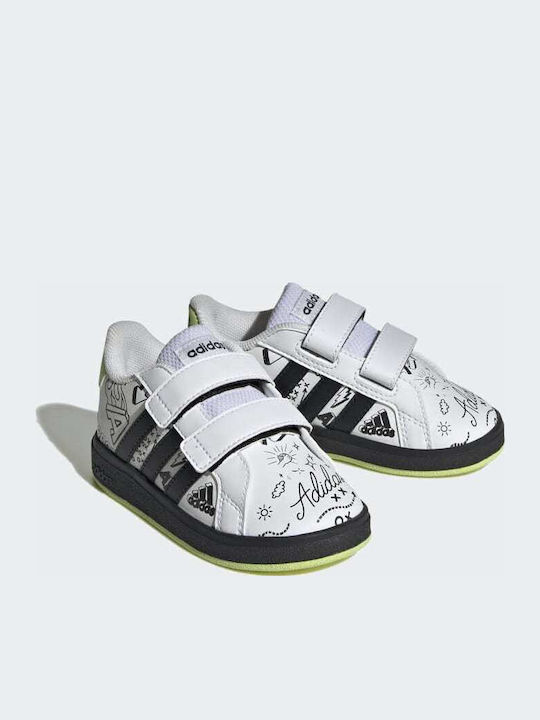 Grand Court GRAND COURT 2.0 Kids Sneakers with Scratch Cloud White / Core Black / Pulse Lime