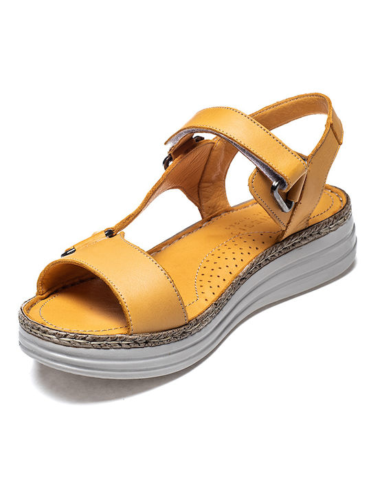 Damen Flache Sandalen in Gelb Farbe