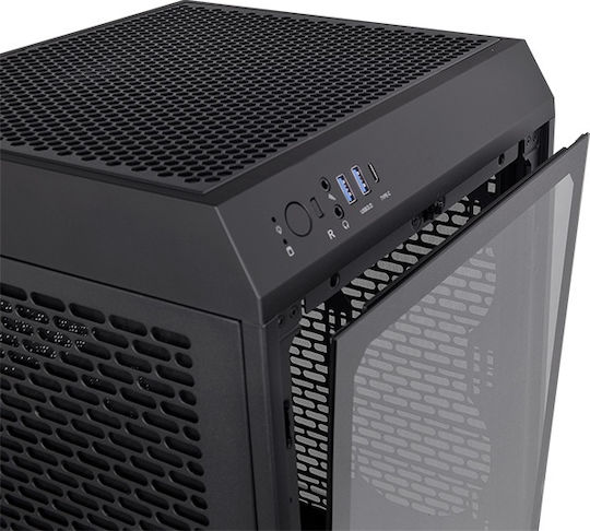 Thermaltake The Tower 200 Mini Chassis Gaming Mini Tower Κουτί Υπολογιστή με Πλαϊνό Παράθυρο Black