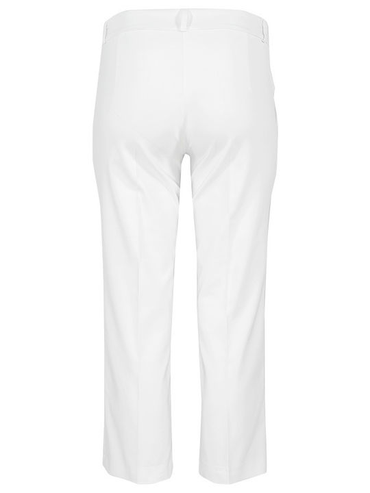 Pirouette Damen Baumwolle Capri Hose in Schlanker Passform Weiß