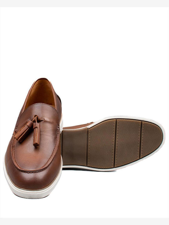 Δερμάτινα Ανδρικά Loafers σε Καφέ Χρώμα