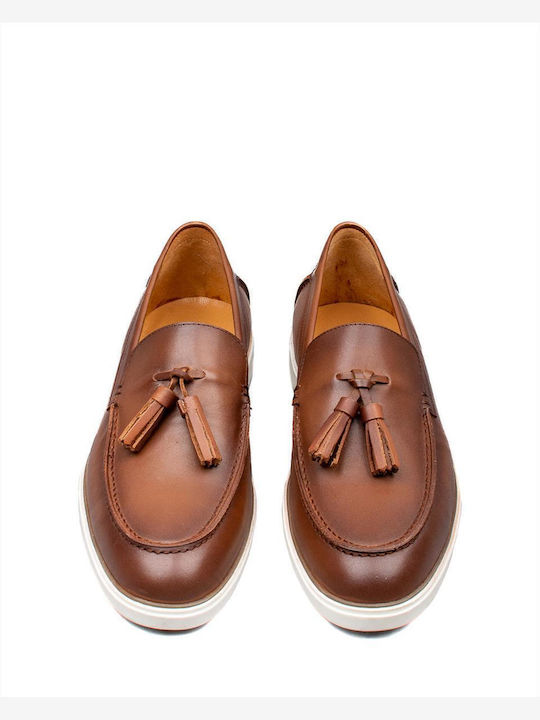 Δερμάτινα Ανδρικά Loafers σε Καφέ Χρώμα