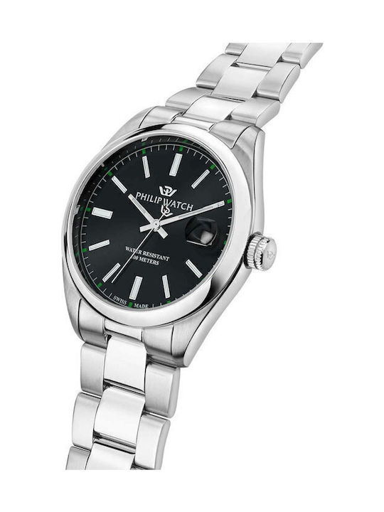 Philip Watch Men's Watch Battery with Silver Metal Bracelet