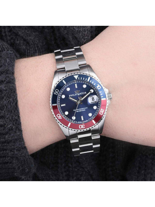 Philip Watch Ρολόι Μπαταρίας με Μεταλλικό Μπρασελέ Philip Watch Ρολόι Μπαταρίας με Μεταλλικό Μπρασελέ
