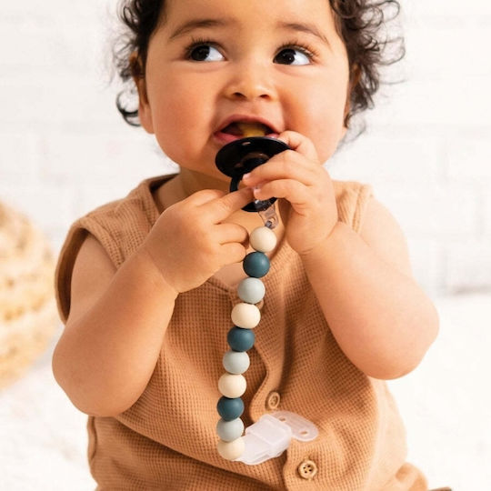 Nattou Pacifiers Accessories Clip with Beads Silicone Blue