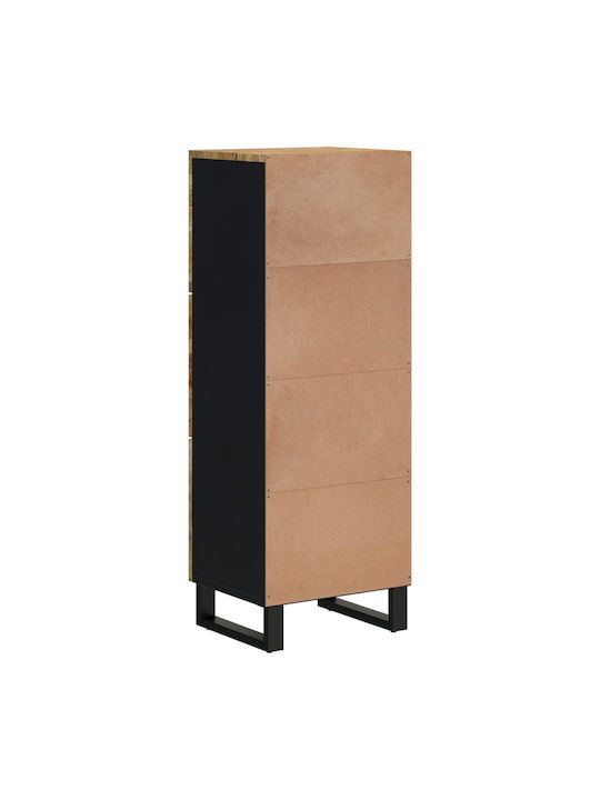 vidaXL Büroaufbewahrungsschrank aus Massivholz Natürlich 40x33x110cm