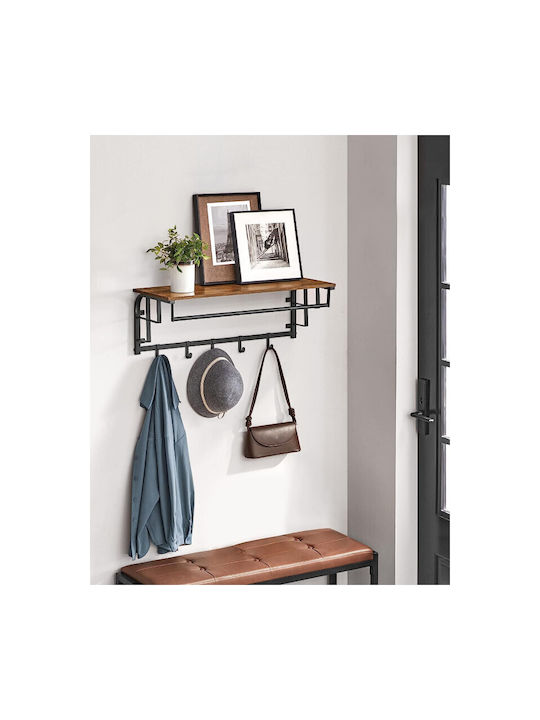 Vasagle Metal Wall Hanger 5 Hooks Brown 80x30x27cm