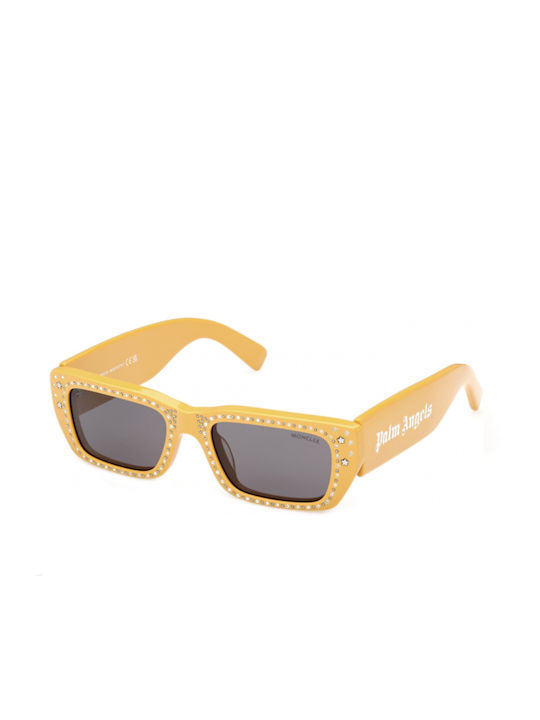 Moncler Women's Sunglasses with Yellow Plastic Frame and Gray Lens ML0252-39A