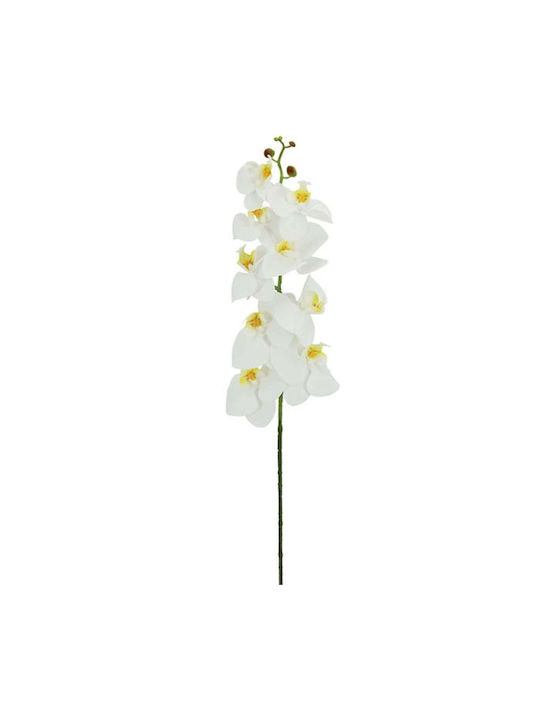 Marhome Künstlicher Dekorativer Zweig Orchidee Real Touch White 90cm 1Stück