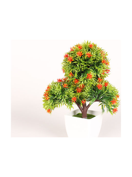 Keskor Artificial Plant in Small Pot Bonsai Orange 26cm 1pcs