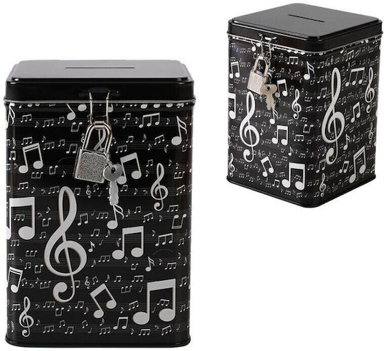 I-Total Money Box Metal Black 15x10.5x10.5cm
