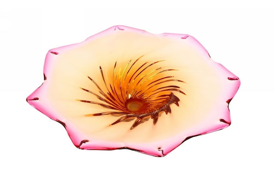 Keskor Bol Decorativ Sticlă Roz 45x45x10cm 1buc