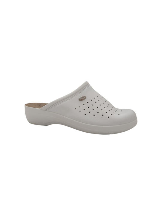 Fly Flot 36630 Leather Anatomic Clogs White 36630 Fly