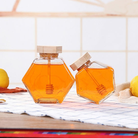 Melina's Collection Oală de miere Sticlă Transparent 250ml 1pcs