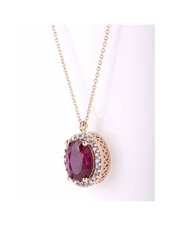 Fa Cad'oro Necklace with Pink Gold Plating with Zircon