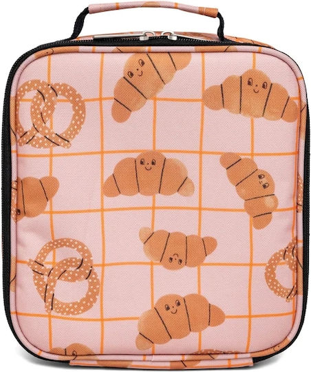 Petit Monkey Croissants Σχολικό Ισοθερμικό Τσαντάκι Φαγητού Χειρός Ροζ 20.5x7.5x21.5cm