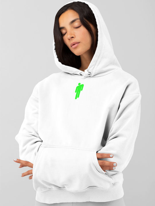 TKT Plus W Φούτερ με Κουκούλα Billie Eilish Λευκό TKT Plus W Φούτερ με Κουκούλα Billie Eilish Λευκό