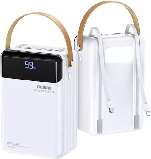 Remax RPP-566 Power Bank 80000mAh 22.5W με 2 Θύρες USB-A και Θύρα USB-C Quick Charge 3.0 Λευκό