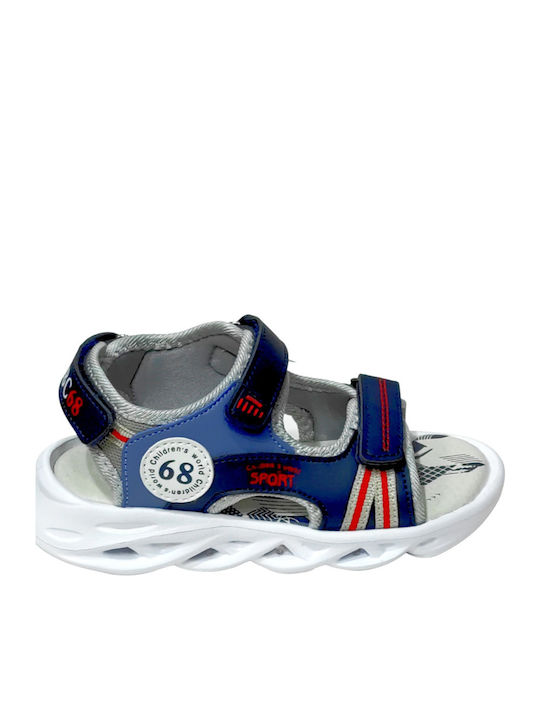 Kinder Sandalen mit Klettverschluss & Lichtern Blau