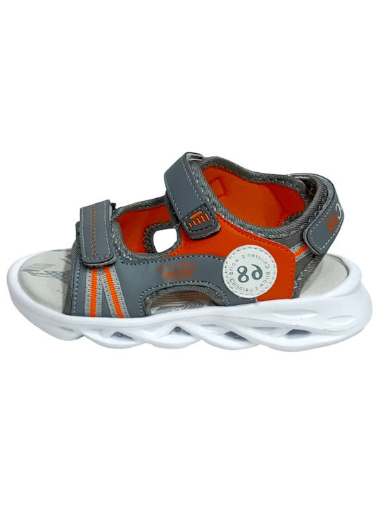 Bacio & Bacio Kids' Sandals with Velcro & Lights Gray