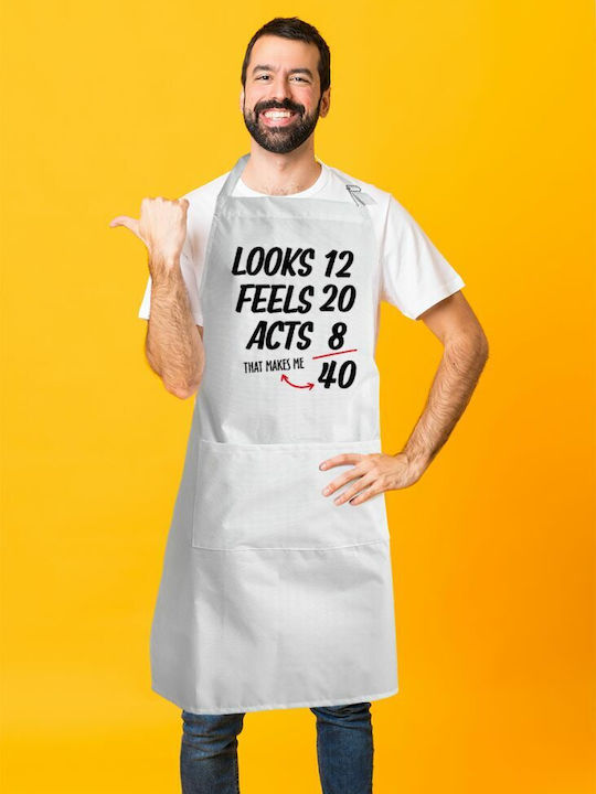 Koupakoupa Looks Șorț de Bucătărie Albă KP_7667_APRON-BBQ-ADULT 1buc