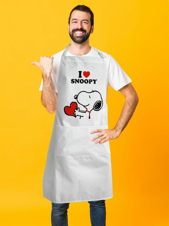 Koupakoupa LOVE SNOOPY Apron White 40x22cm