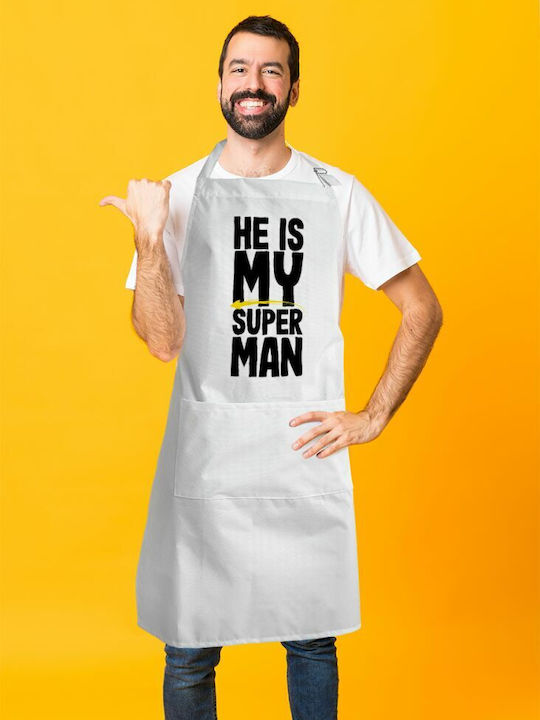 Koupakoupa superman Ποδιά Κουζίνας Λευκή KP_4014_APRON-BBQ-ADULT