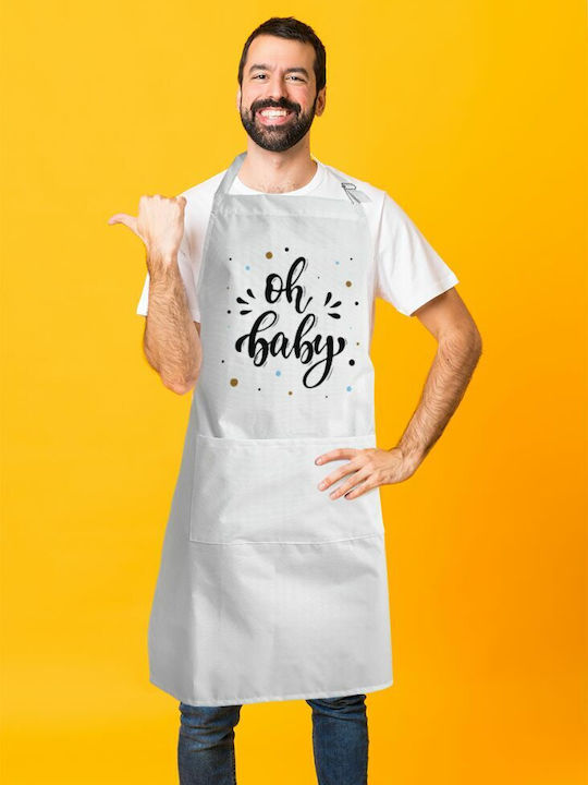 Koupakoupa Oh baby Küchenschürze Weiß KP_2318_APRON-BBQ-ADULT 1Stück