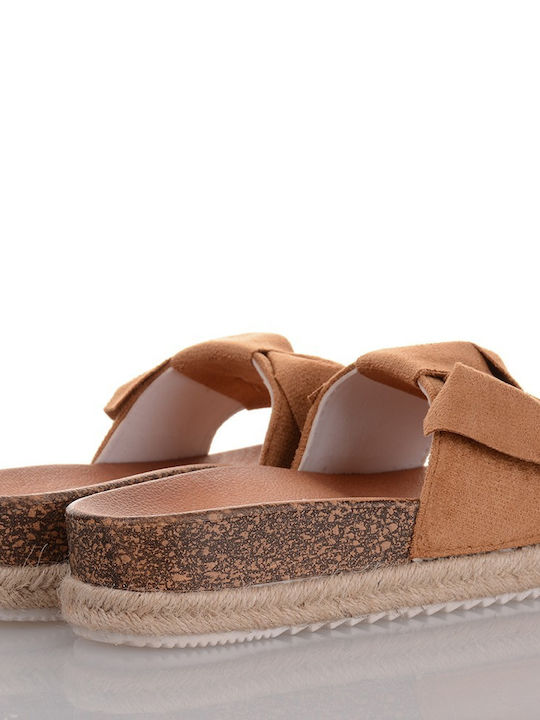 Famous Shoes Anatomic Flatforms Suede Women's Sandals Brown