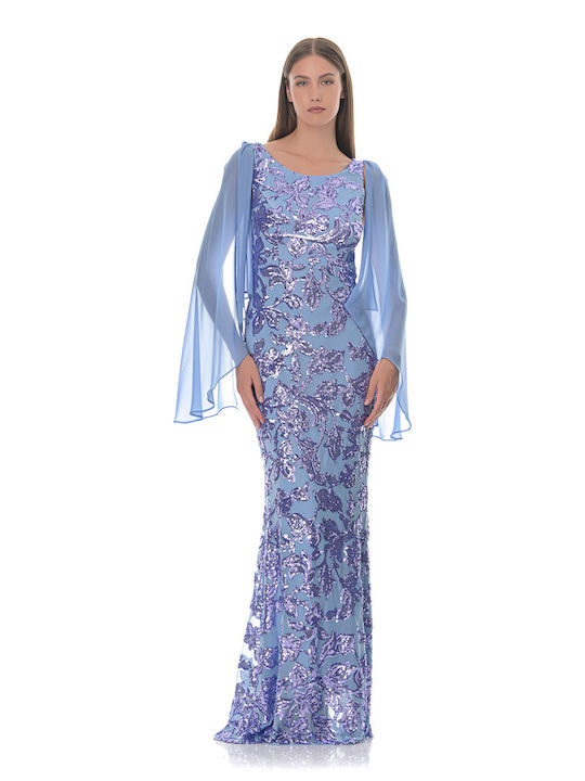 Farmaki Summer Maxi Evening Dress Blue