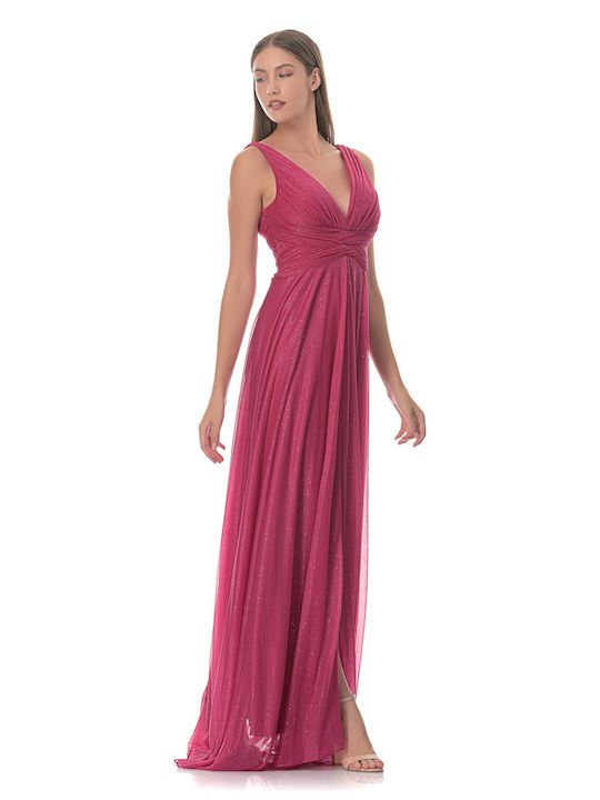 Farmaki Summer Maxi Evening Dress Fuchsia