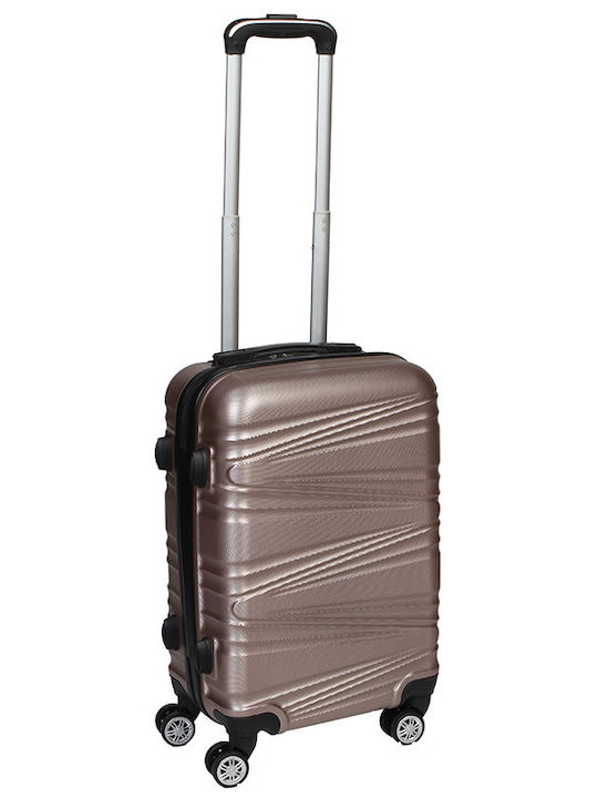 Keskor Cabin Hard Pink Gold Suitcase With 4 Wheels Height 56cm