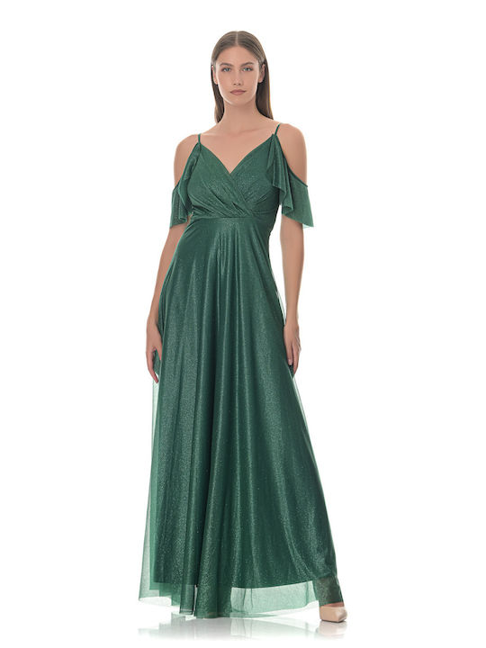 Farmaki Sommer Maxi Abendkleid Grün